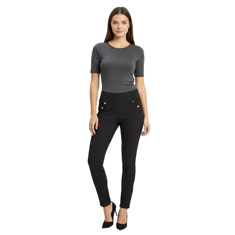 HYPE COLLECTION Skinny Pants Womens Size S Black High Waisted 4-Way Stretch